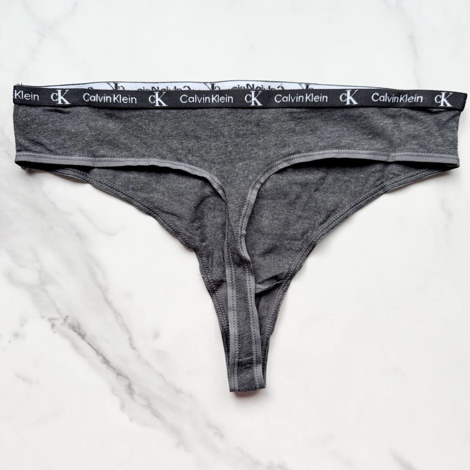 Calvin Klein 1996 хлопок эластичной современный стринги трусики вересковый темно-серый S/M/XL - Изображение 2 из 4
