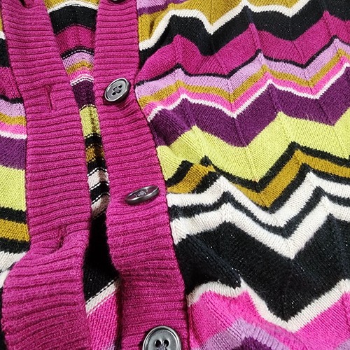 Missoni for Target Girls Chevron Cardigan Sweater Size Large Multicolor Zigzag - Picture 6 of 10