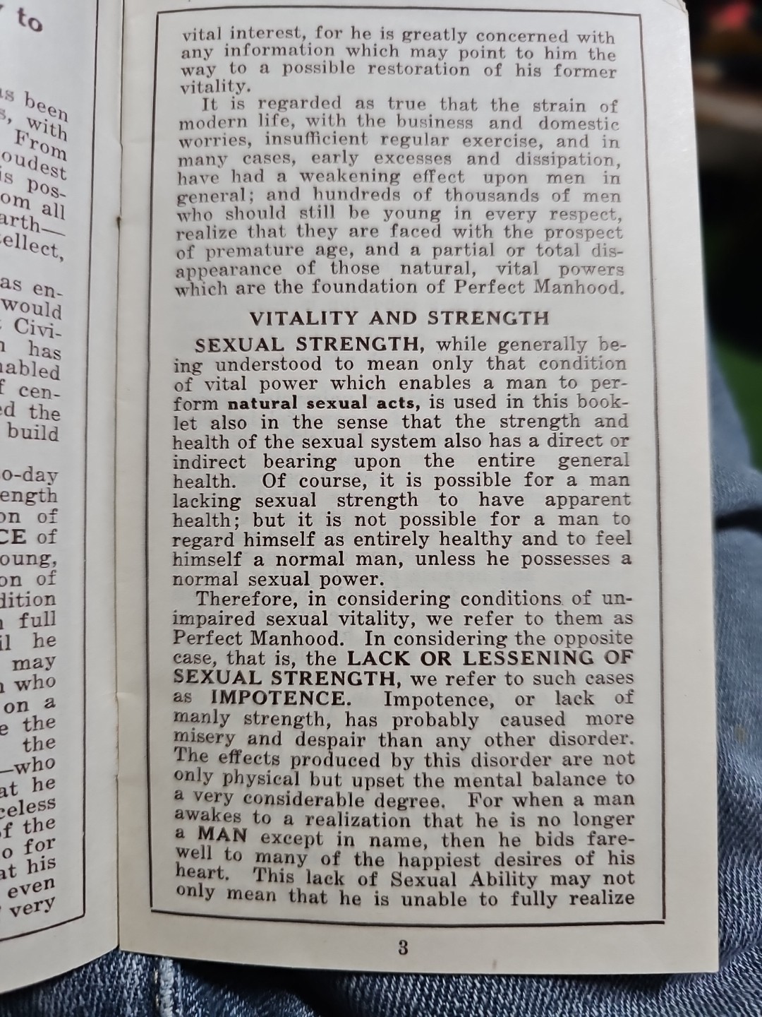 Perfect Manhood Its Real Meaning Cumberland Chemical Co Booklet Quack...