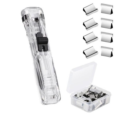 Portable Handheld Paper Clam Clip Dispenser with 50 Pcs Paper Clam Clip