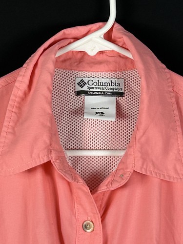 Columbia Fishing Sun Shirt Long Sleeve Pink Flamingo Bay Vented Women's Size XL - Picture 3 of 8