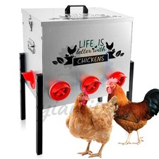 50 lb Poultry Chicken Feeder Extra-Large Galvanized Metal 8 No-Waste Ports