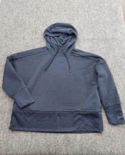 Nike Dri-FIT Hoodie Mens Large Navy Blue Pullover Swoosh Therma Flex Sweatshirt