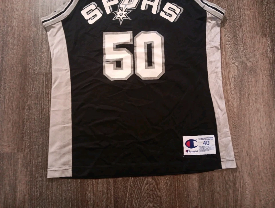 Vintage Champion NBA San Antonio Spurs Jersey Black David Robinson #50 SZ. 40. - Image 3 of 4