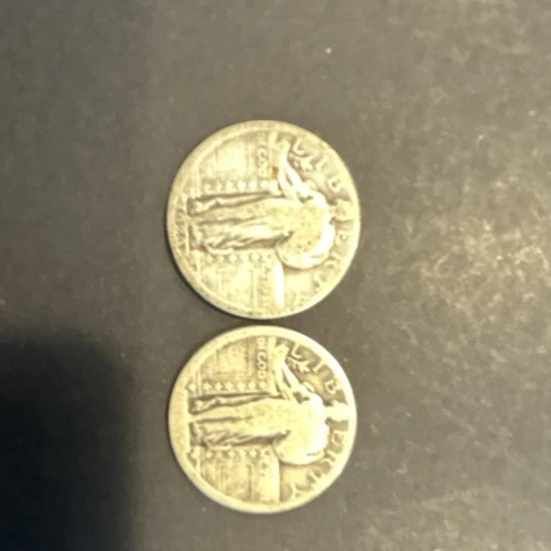 2 Standing Liberty Quarters Silver 25C US Coins Circulated Uncertified Lot