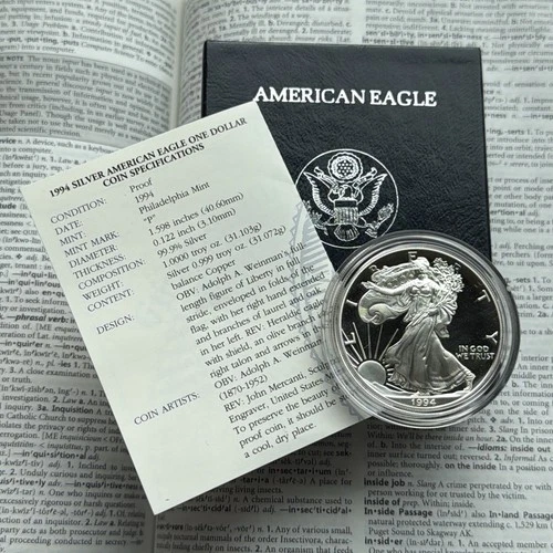 1994 American Silver Eagle Proof with Box & COA 🇺🇸