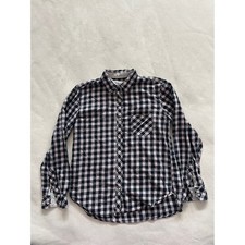 Victoria's Secret Plaid Button Down Shirt Pajamas Womens Medium Cotton Silk Trim