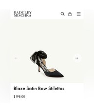 NEW without box Badgley Mischka Blaze Satin Bow Stiletto   Black   Size 9
