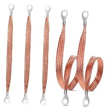 5PCS Universal Flat Braided Copper Ground Strap, Ground Strap Automotive,