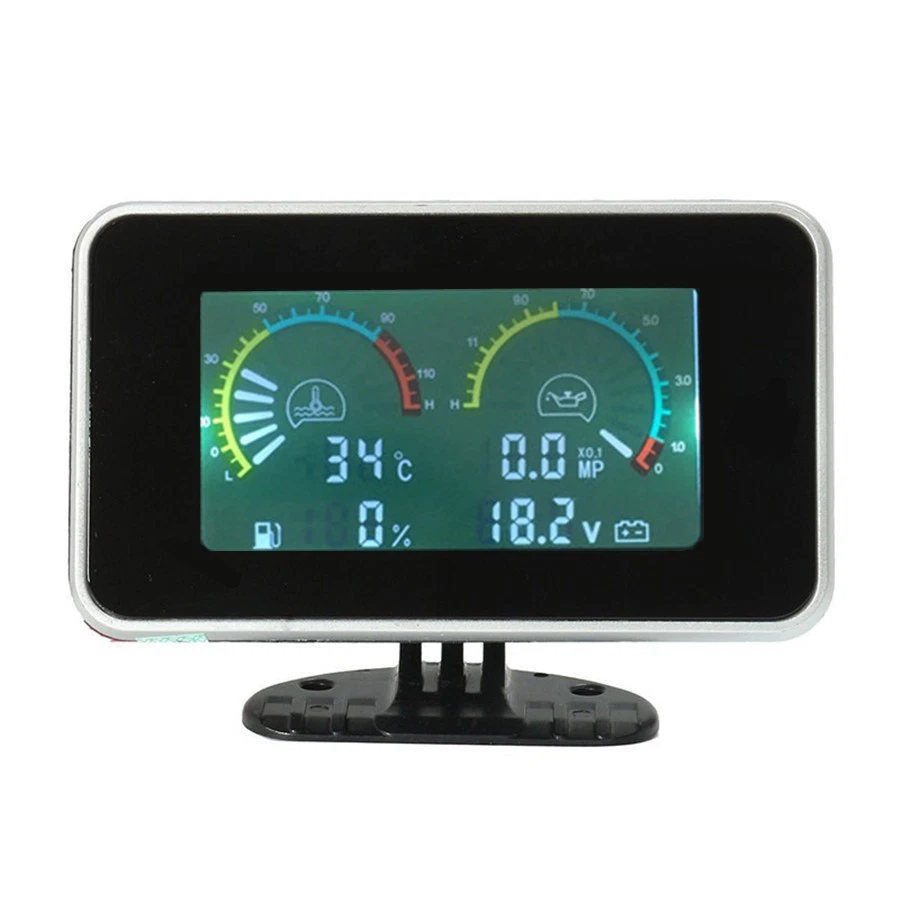 4 IN1 Digital Oil Pressure Meter/Voltmeter/Water Temp/Fuel Level Gauge Universal - Image 3 of 4