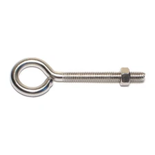 5/16"-18 x 4" 18-8 Stainless Steel Coarse Thread Eye Bolts with Nuts (6 pcs.)