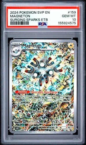 155924575 Magneton 2024 Pokemon SV Surging Sparks ETB Promo #159 PSA 10