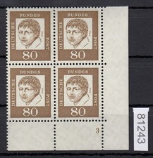 Bund 1961, Mich.-Nr.: 359 y **   Eckrand  4er.-Block  RU  Formnr. 3