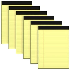 Legal Pad 8.5 x 11 Notepad, 6 Pack Lined Paper College Ruled 8.5 x 11 Legal Pads