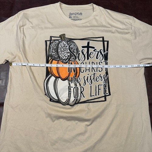 Love In Faith XL Sisters In Christ Pumpkin Graphic T Shirt Fall - Picture 10 of 13