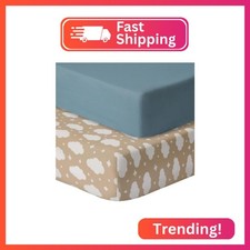 GUNTAIL Pack and Play Sheets Fitted, 2 Pack Pack n Play Sheets for Graco Pack n