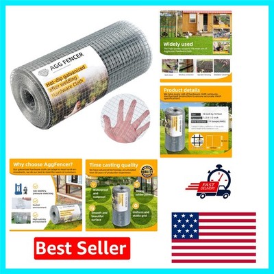 Versatile 16inch x 10ft Galvanized Chicken Wire - Rustproof, Multi-Purpose Use