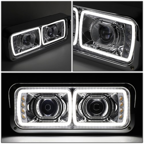 Proyector de faros de señal DRL completos LED cromados para 81-19 Freightliner Kenworth - Imagen 5 de 10