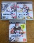 Madden NFL 10 11 12 - Lot of 3 Games  (PlayStation 3 PS3) Tested and Working!