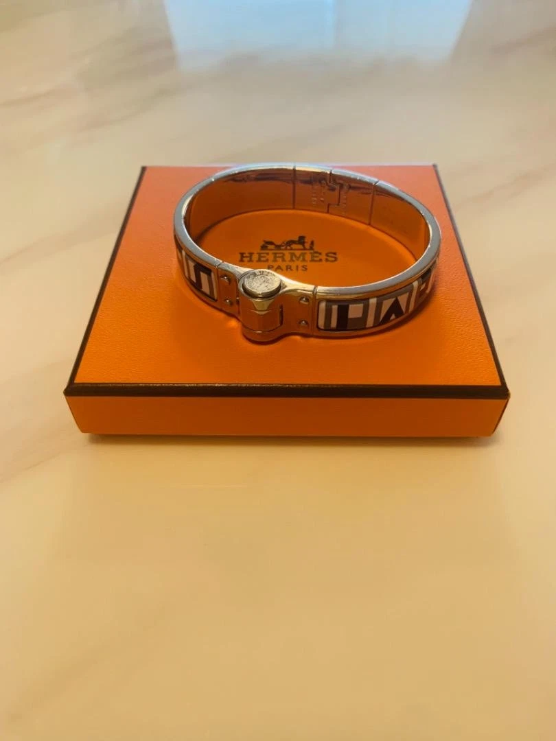 HERMÈS Bracciale Hermes Argento Cerniera Gioielli di Lusso U Include Scatola e Sacchetto