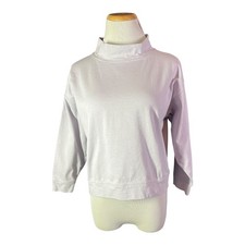 Lafayette 148 Size S Athletic Cropped Cotton Pullover Pale Lavender