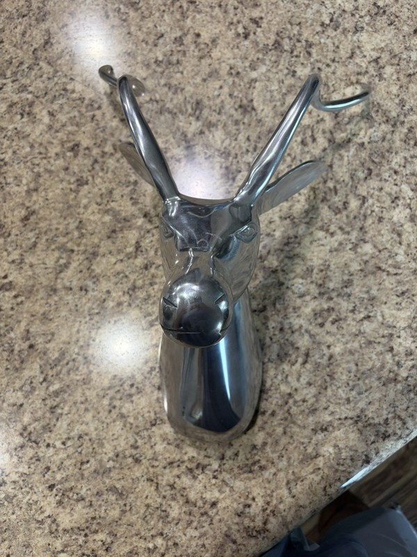 Large Pewter Deer Wall Mount Decor Holiday Decor