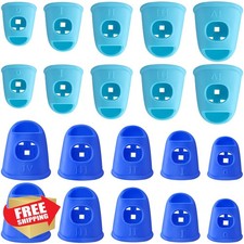 Mxxipp 20pc Rubber Finger Tips Guard 5 Sizes Blue