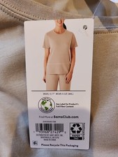 Member's Mark Ladies Short Sleeve Crew Neck Lightweight Lounge Tee Small Beige