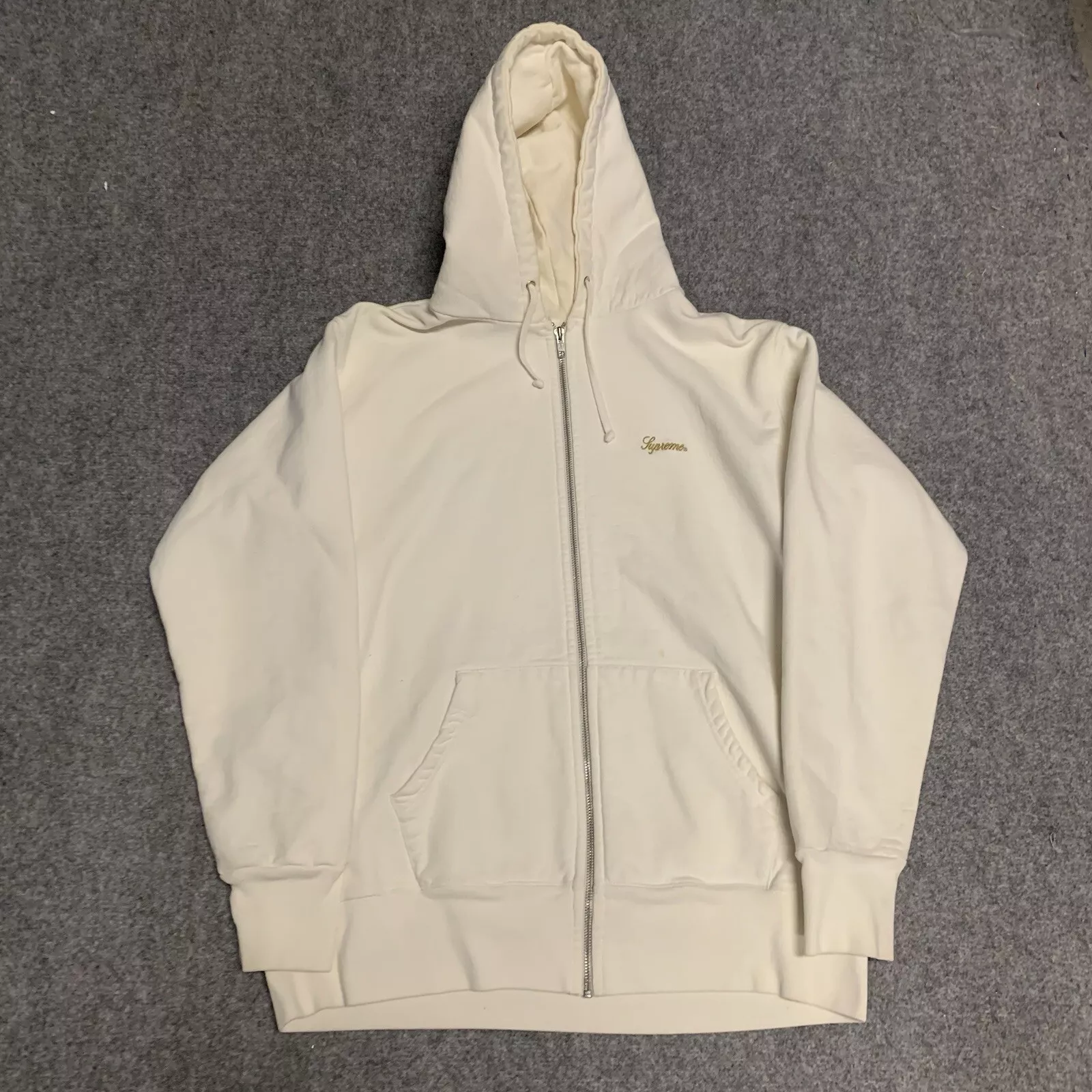 SUPREME NYC VINTAGE HEAVYWEIGHT CROWN ZIP SWEAT À CAPUCHE US taille L homme
