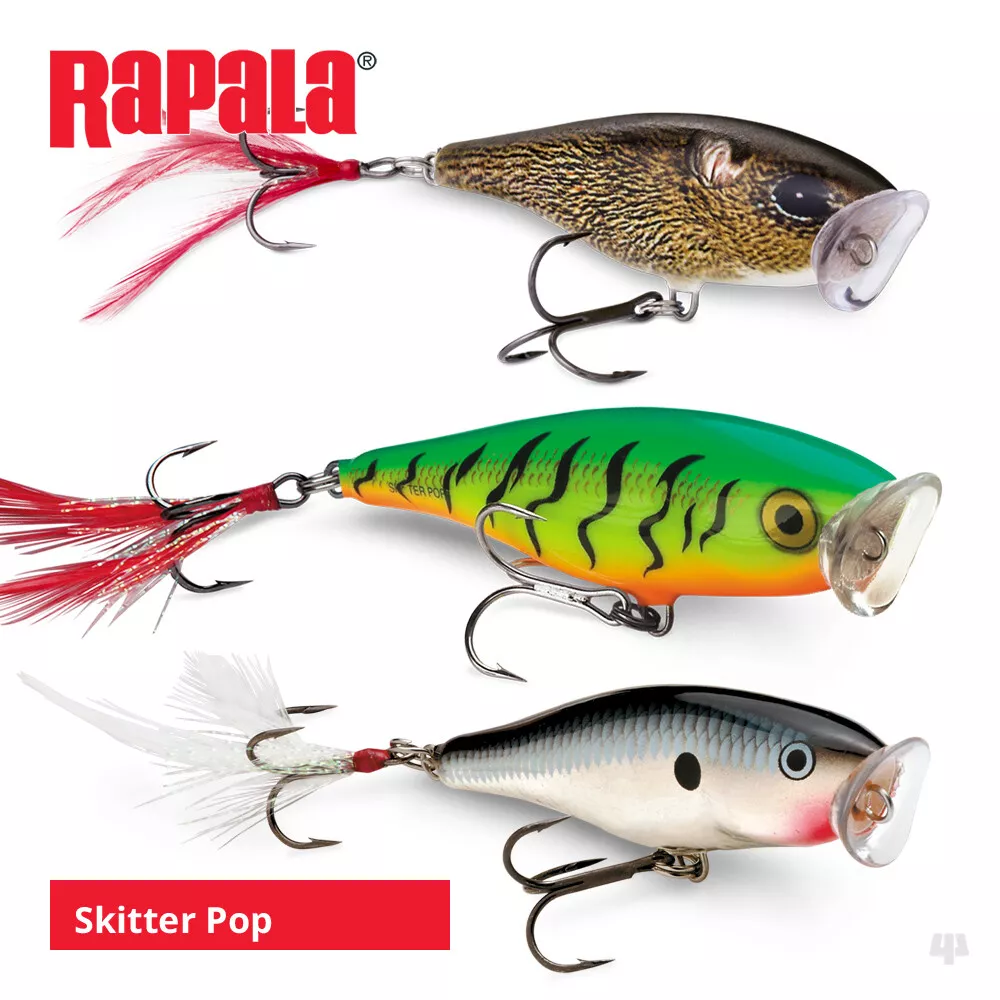 Rapala Skitter Pop Lures - Pike Bass Chub Predator Surface Popper
