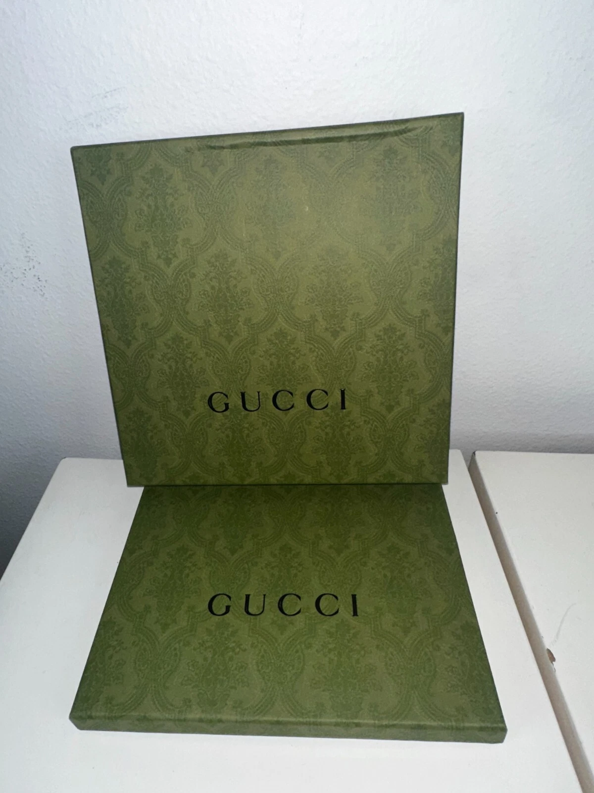 2 BOÎTES emballage authentique Gucci Equilibrium 2023 ~ boîte à foulards, boîte à chaussures