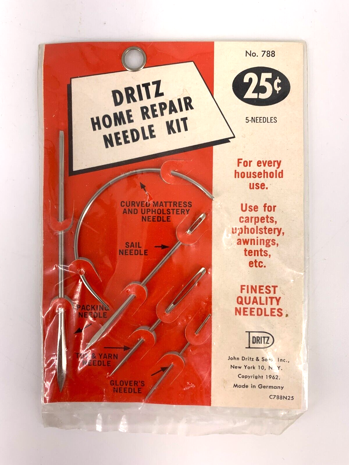Dritz Home Repair Needle Kit No. 788 In Original Packaging