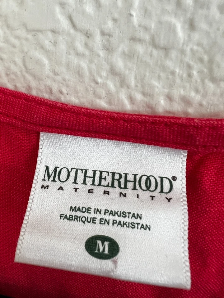 Motherhood Maternity Coral Red Sleeveless Midi Tie Back Dress Size Medium - Image 3 of 4