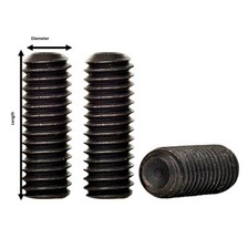 M5 - 8MM BLACK HIGH TENSILE CUP POINT GRUB SCREWS HEX SOCKET SET SCREW 14.9