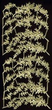 German Dresden Die Cut Gold Foil Paper Myrtle W/Flowers Victorian Scraps