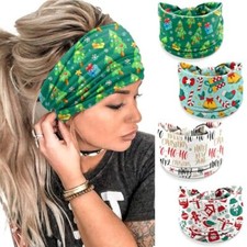 4Pcs Christmas Headbands for Women - Snowflake Santa Snowman Xmas Tree Holiday