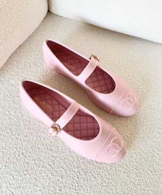 Chanel Mary Jane Rose Ballet Flats 36.5/36.5C | eBay