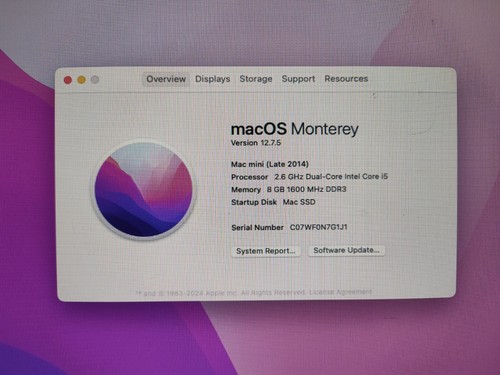 Apple Mac Mini 2014 A1347 - 2.6GHz i5 8GB RAM 256GB SSD - Picture 7 of 8
