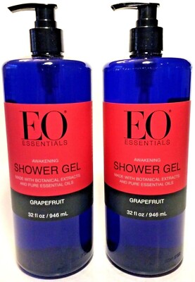 (2 Pack) EO Essentials Oils - GRAPEFRUIT  Awakening - SHOWER GEL - 32 oz