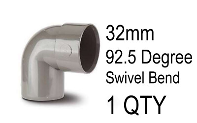 1 x 32 mm Lösemittel Schweiß Ablauf 92,5 Grad Schwenkbogen Grau Wasserrohr Ablaufbogen
