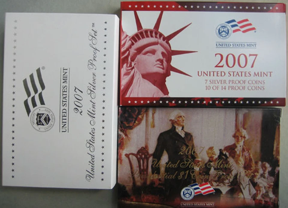 2007 S United States Mint ANNUAL 14 Coin SILVER Proof Set  - Image 2 of 4