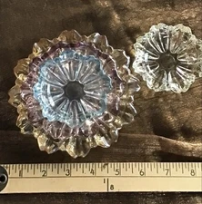 vintage set depression glass nesting ash trays