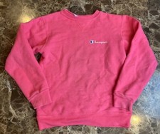Vintage 90s Champion Crewneck Sweatshirt embroidered Youth Pink L 14-16