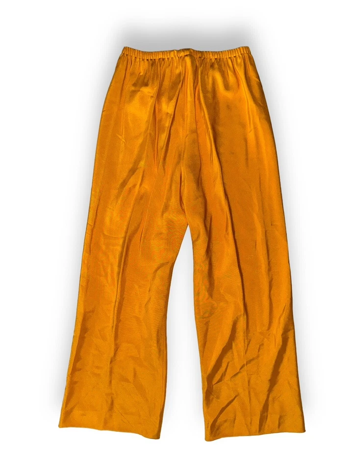 Pantalones de pierna ancha 100 % seda SHAMASK - naranja mate* talla 1 1/2 Foto 3 de 4