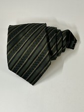 Mens Giorgio Cosani Green Stripe Pattern Tie Hand Made Italy Pure Silk Necktie