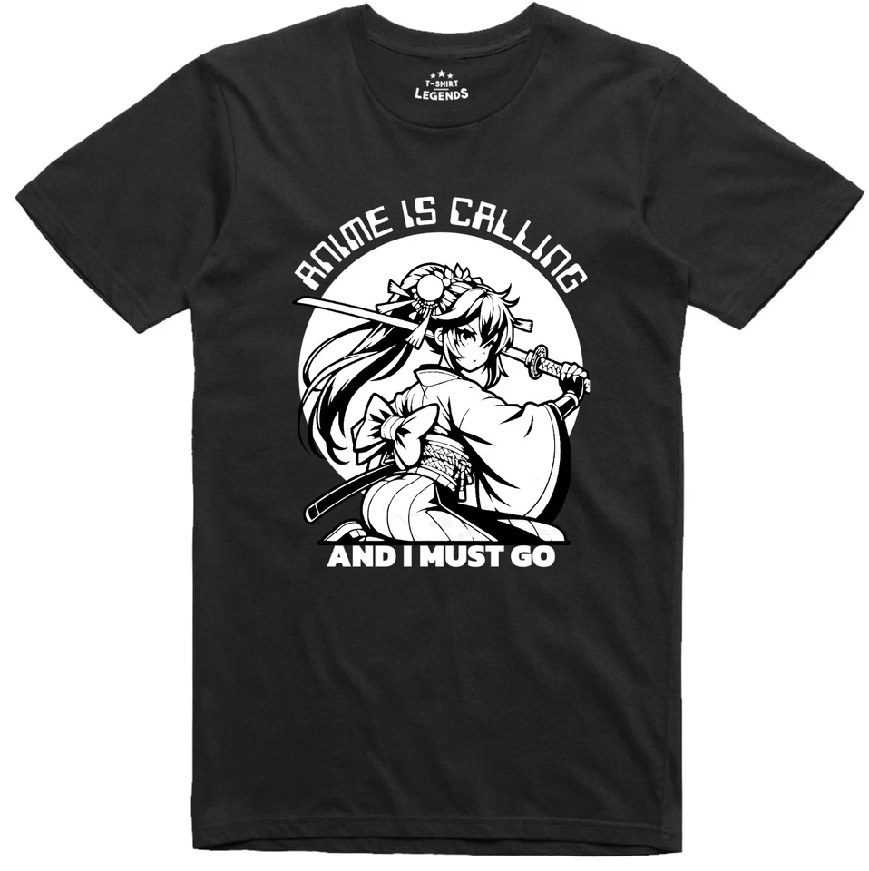 T-Shirt Homme Manga Anime Appelle T-Shirt Drôle Geek Japonais Coupe Régulière - Photo 1/1