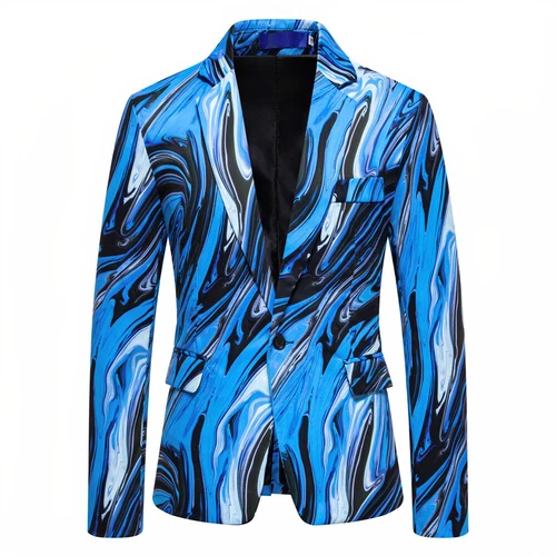 Men Formal Work Blazer Business Casual Button Jacket Slim Fit Suit Coat Tops - Picture 5 of 10