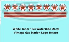White Toner 1:64 Waterslide Decal Vintage Gas Station Logo Texaco