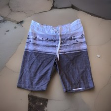 Old Navy Men's Board Shorts Surf Swim Trunks Gray White Black Drawstring Size 30