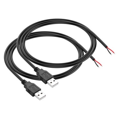 3,2 Fuß USB A auf 2-Pin bloßes Kabel 5 V/3 A 22 AWG Zum Selbermachen Reparatur